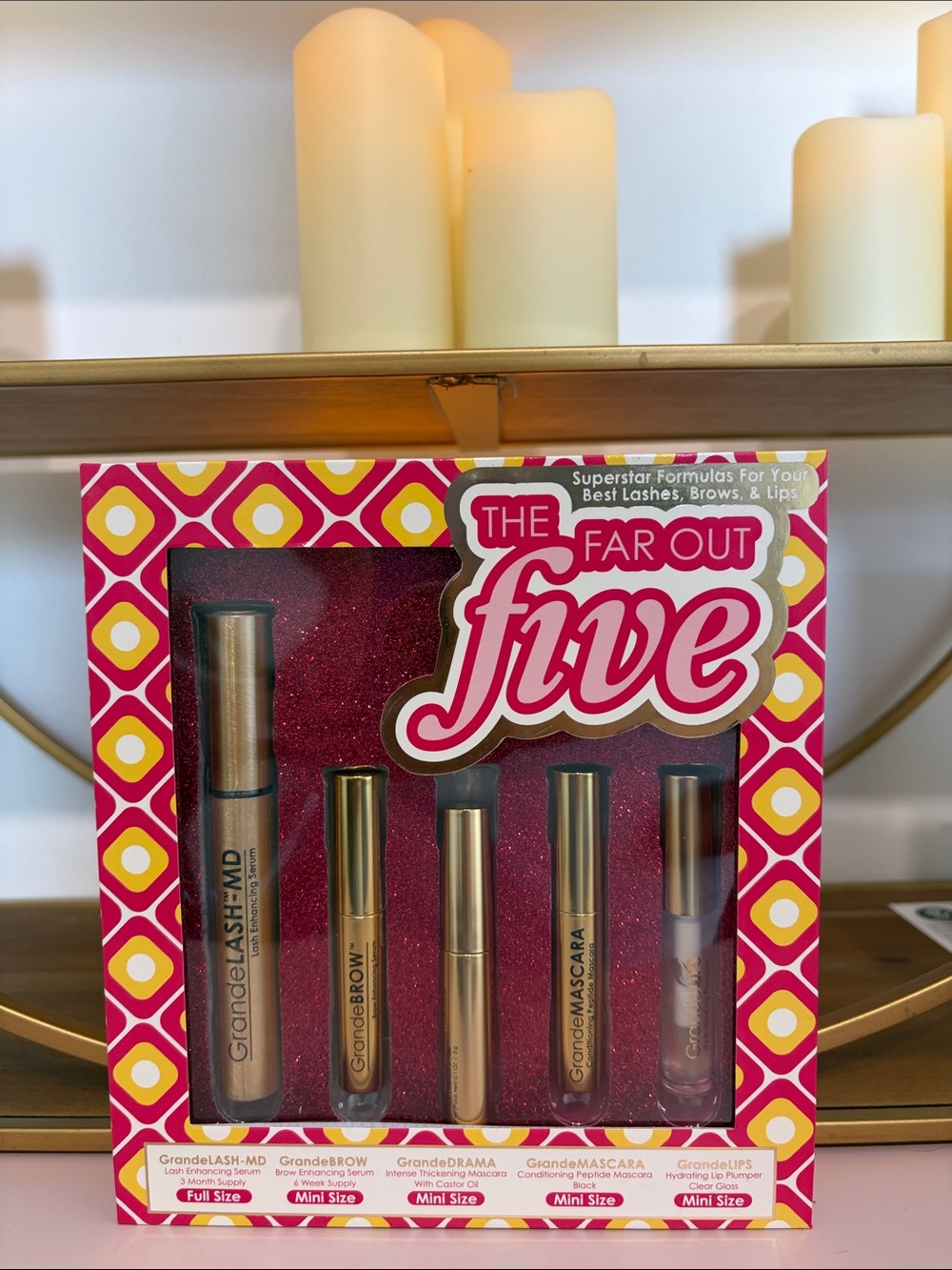 Grande Cosmetics The Far Out Five Makeup Lash & Brow Set - Gold
